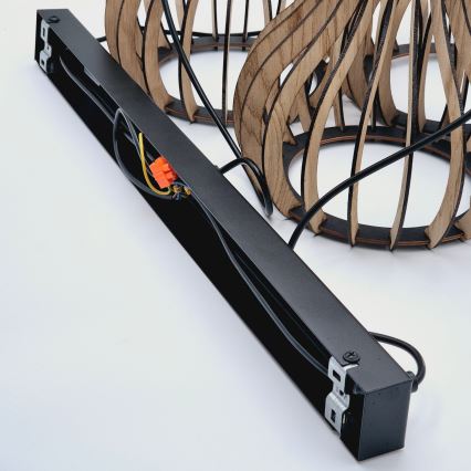 Lámpara colgante TUCCI 3xE27/15W/230V roble/negro