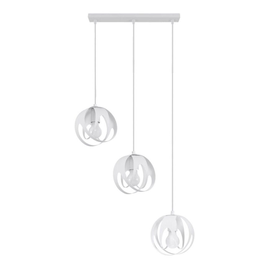 Lámpara colgante TULOS 3xE27/60W/230V blanco