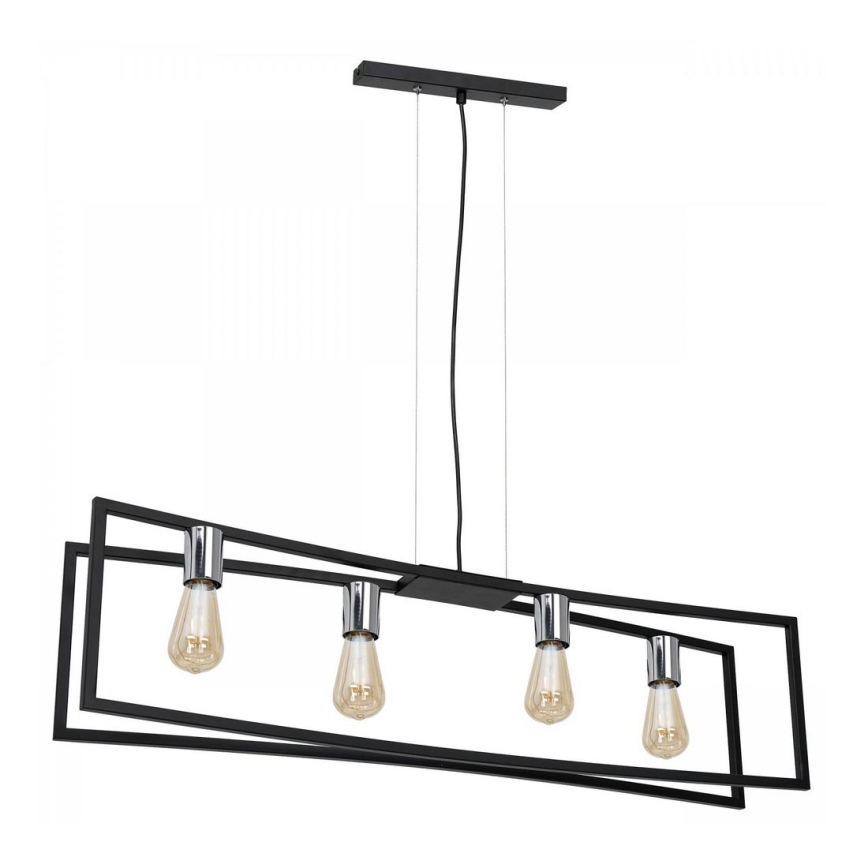 Lámpara colgante TUNJA 4xE27/60W/230V negro/cromo brillante