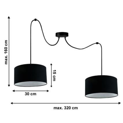 Lámpara colgante TUZ 2xE27/60W/230V araña