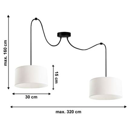 Lámpara colgante TUZ 2xE27/60W/230V araña