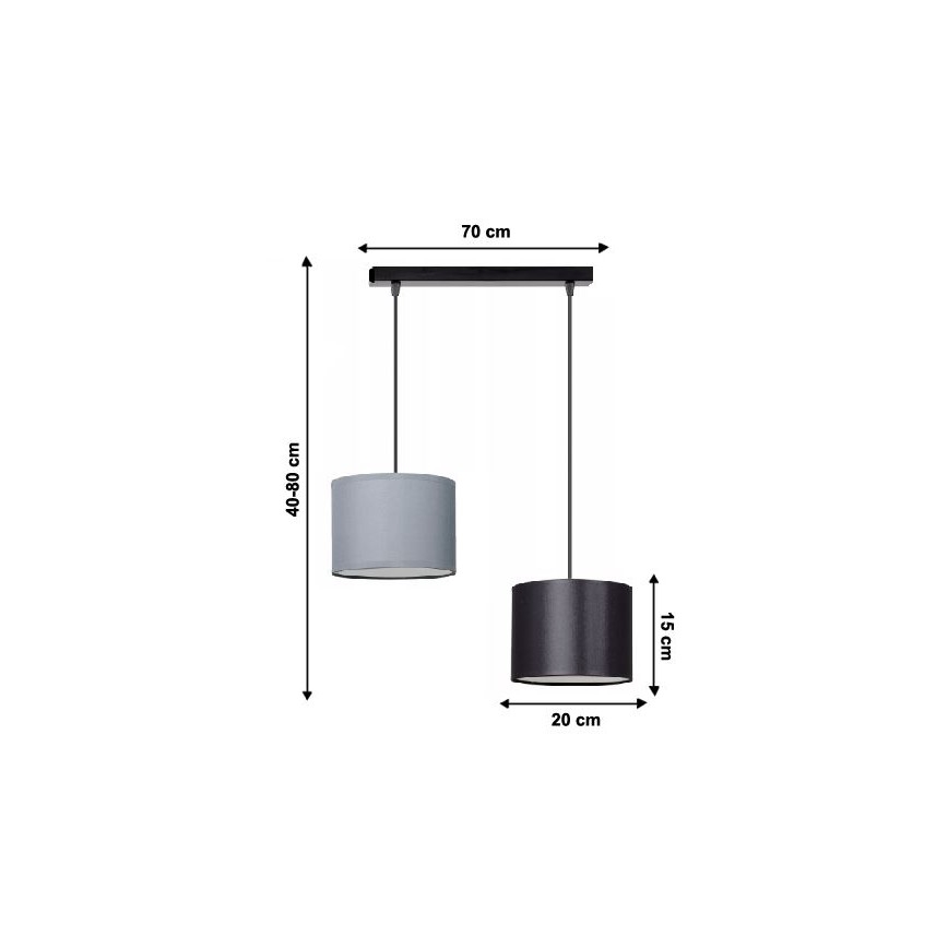 Lámpara colgante TUZ 2xE27/60W/230V