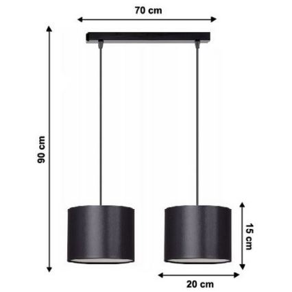 Lámpara colgante TUZ 2xE27/60W/230V