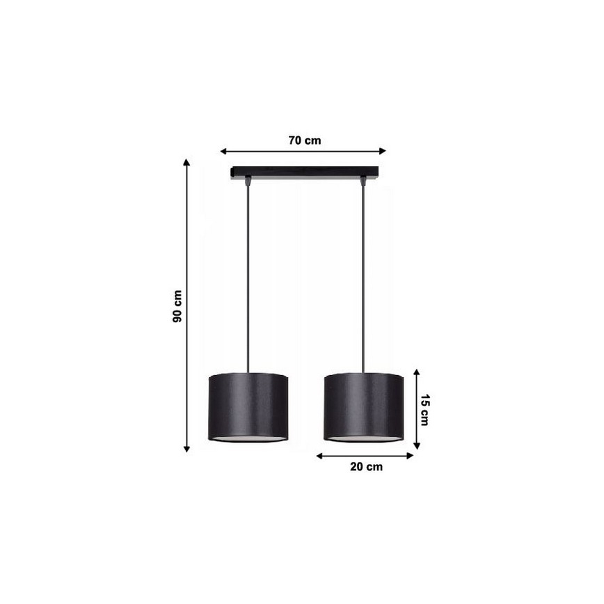 Lámpara colgante TUZ 2xE27/60W/230V