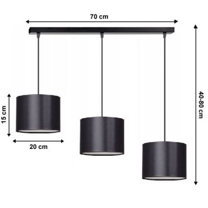 Lámpara colgante TUZ 3xE27/60W/230V