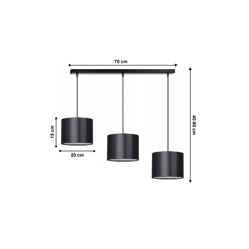 Lámpara colgante TUZ 3xE27/60W/230V