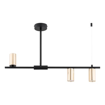 Lámpara colgante URANOS 3xGU10/10W/230V negro/dorado