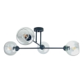 Lámpara colgante VASCO 4xE27/60W/230V negro/transparente
