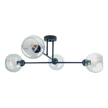 Lámpara colgante VASCO 4xE27/60W/230V negro/transparente