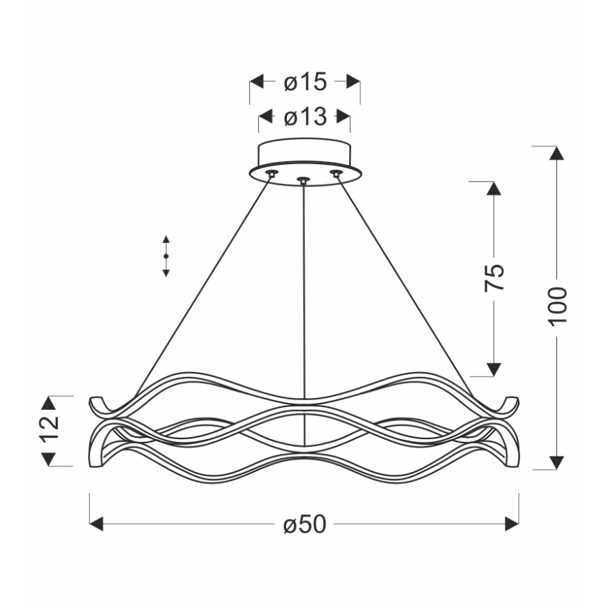 Lámpara colgante VAVE LED con cable, 28W/230V, oro rosa