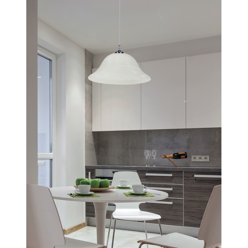 Lámpara colgante VERA 1xE27/60W/230V cromo brillante/blanco