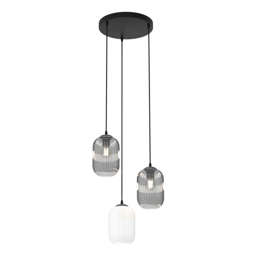 Lámpara colgante VERDI 3xE27/15W/230V diá. 30 cm negro/gris/blanco