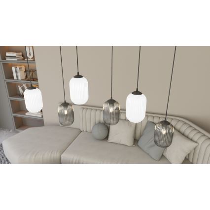 Lámpara colgante VERDI 3xE27/15W/230V diá. 30 cm negro/gris/blanco