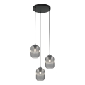 Lámpara colgante VERDI 3xE27/15W/230V diá. 30 cm negro/gris