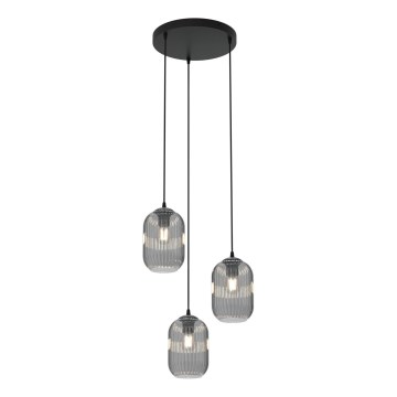 Lámpara colgante VERDI 3xE27/15W/230V diá. 30 cm negro/gris