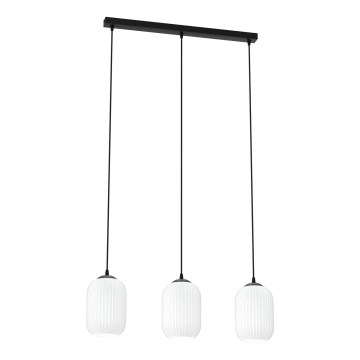 Lámpara colgante VERDI 3xE27/15W/230V negro/blanco