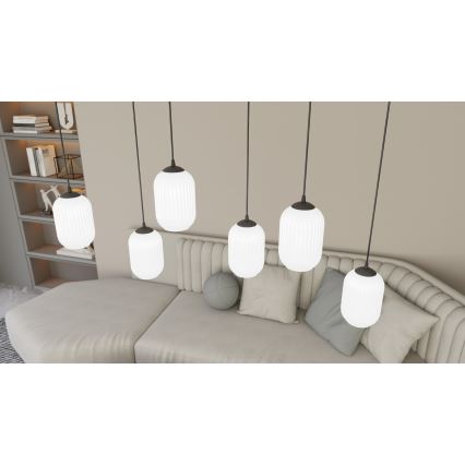 Lámpara colgante VERDI 3xE27/15W/230V negro/blanco