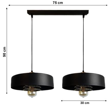 Lámpara colgante VEST 2xE27/60W/230V