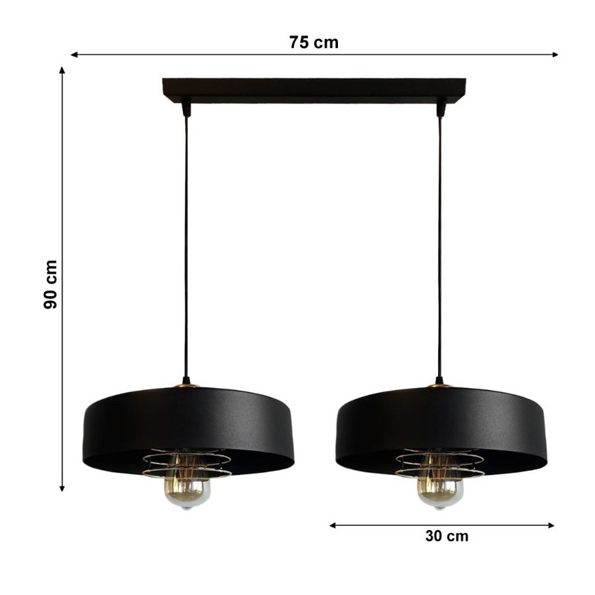 Lámpara colgante VEST 2xE27/60W/230V
