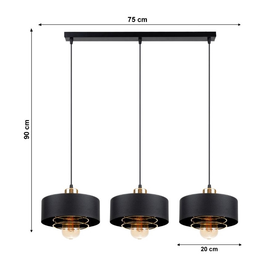 Lámpara colgante VEST 3xE27/60W/230V