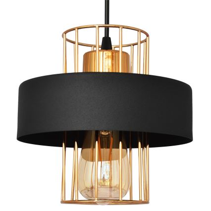 Lámpara colgante VOLTA 1xE27/15W/230V negro/dorado