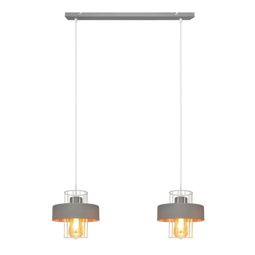 Lámpara colgante VOLTA 2xE27/15W/230V gris