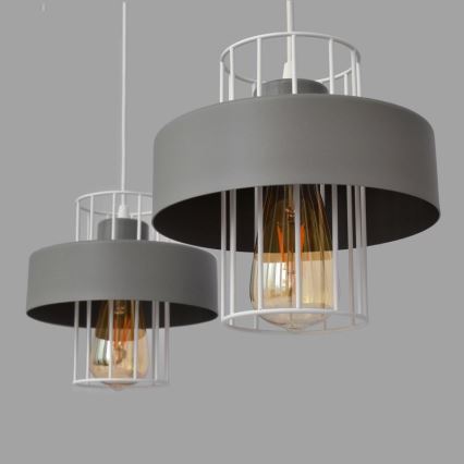 Lámpara colgante VOLTA 2xE27/15W/230V gris