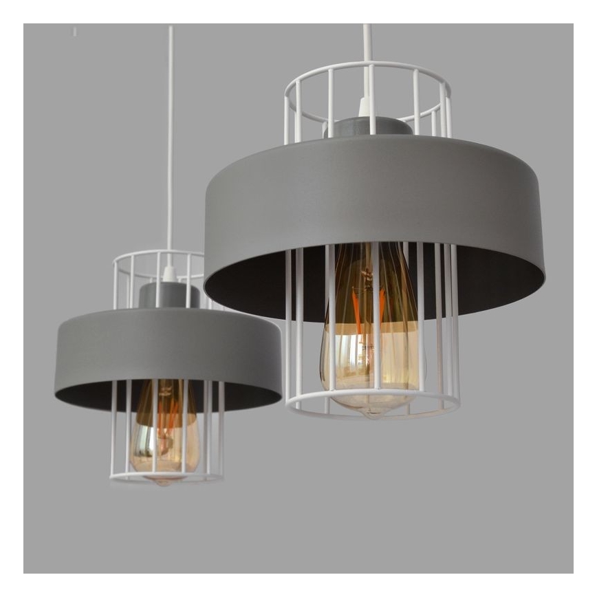 Lámpara colgante VOLTA 2xE27/15W/230V gris