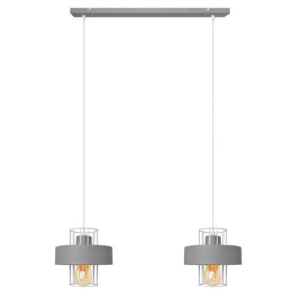 Lámpara colgante VOLTA 2xE27/15W/230V gris