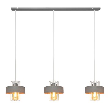 Lámpara colgante VOLTA 3xE27/15W/230V gris