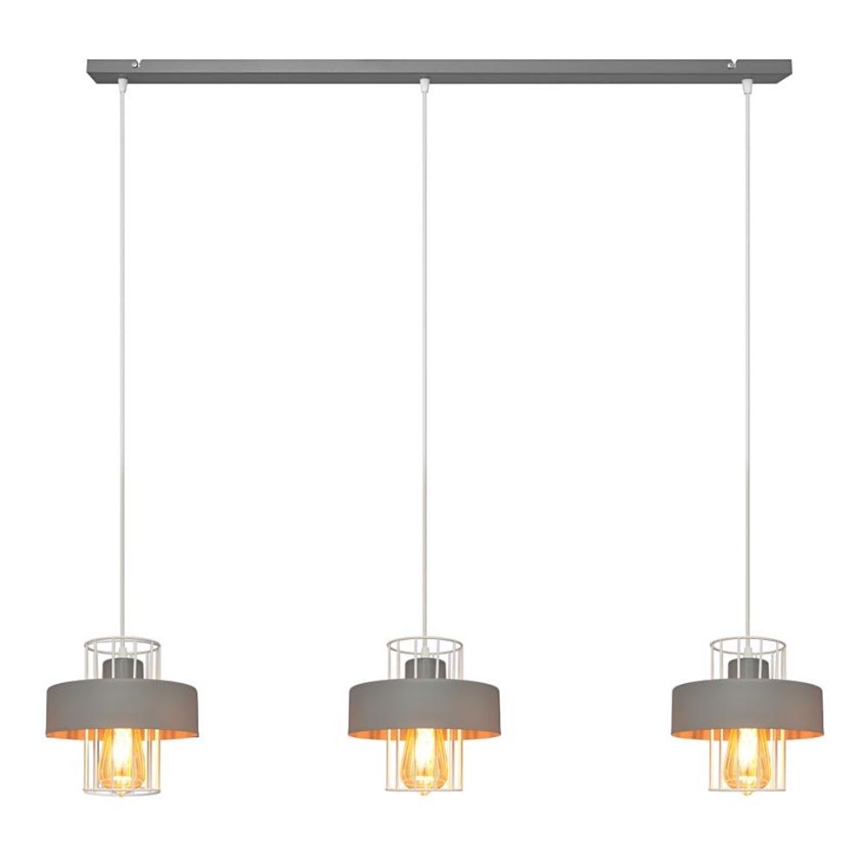 Lámpara colgante VOLTA 3xE27/15W/230V gris