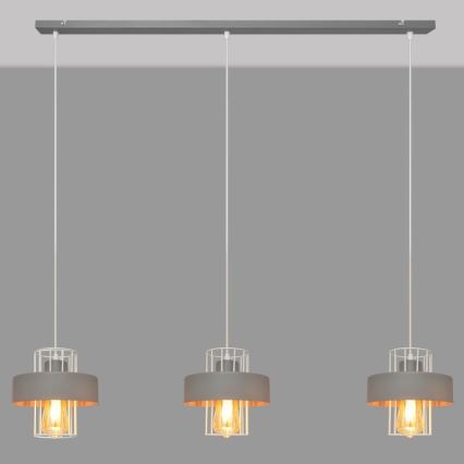 Lámpara colgante VOLTA 3xE27/15W/230V gris