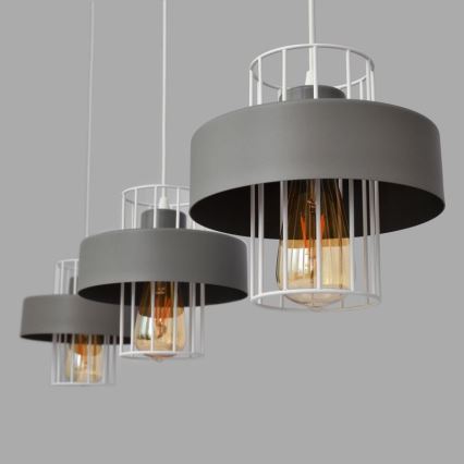 Lámpara colgante VOLTA 3xE27/15W/230V gris