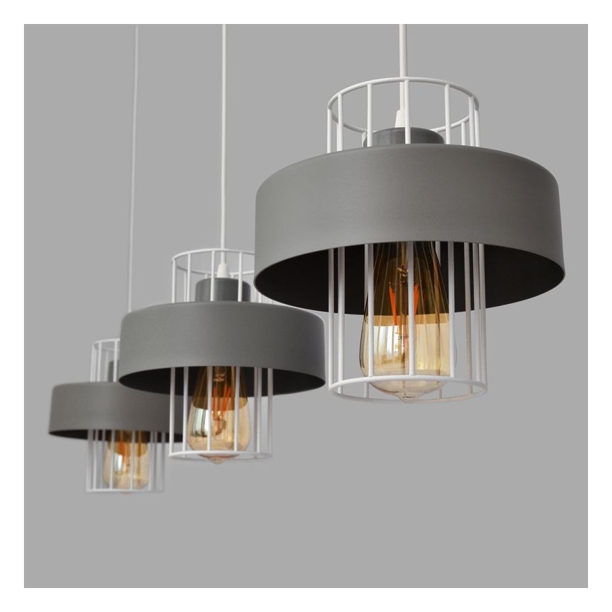 Lámpara colgante VOLTA 3xE27/15W/230V gris