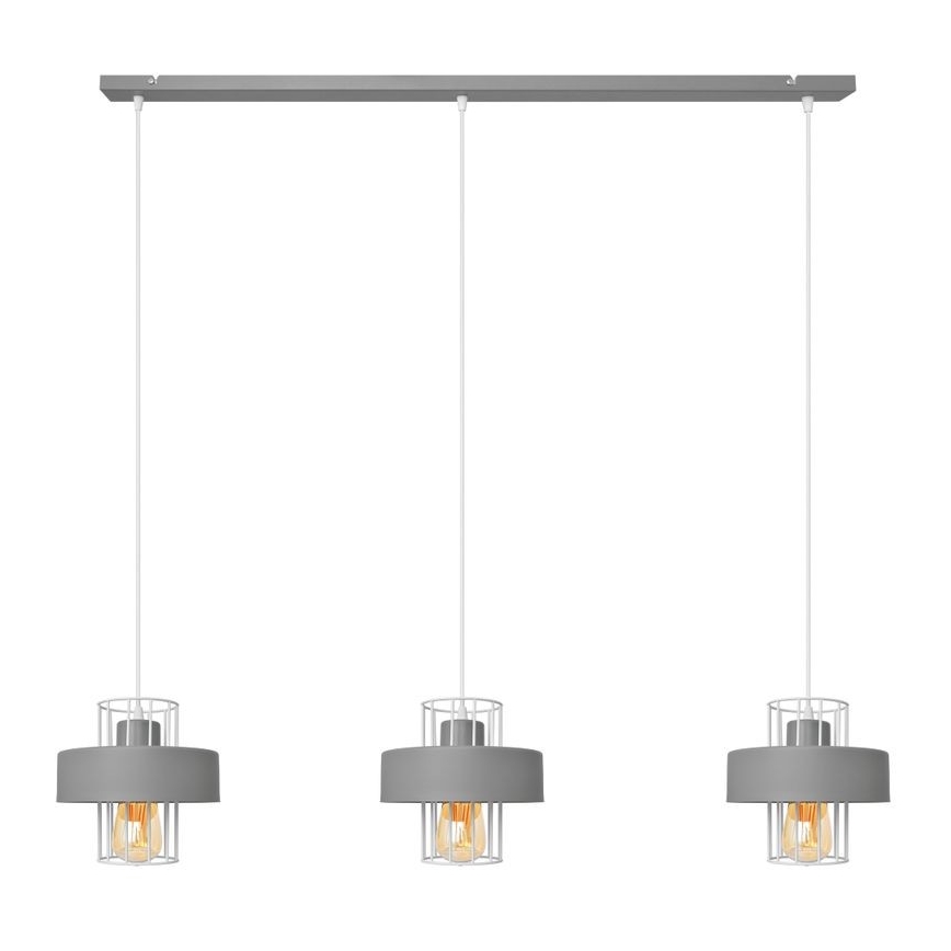 Lámpara colgante VOLTA 3xE27/15W/230V gris