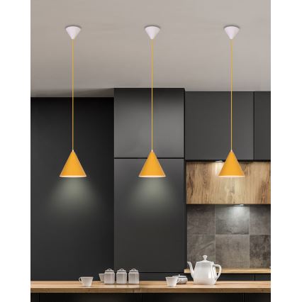 Lámpara colgante VOSS 1xE27/40W/230V amarillo/blanco
