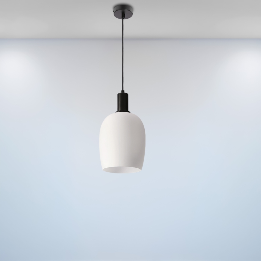 Lámpara colgante WOLKEN 1xE27/40W/230V blanca/negra