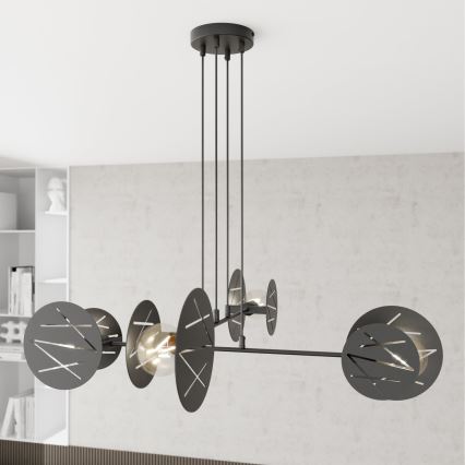 Lámpara colgante XOTIC 4xE27/15W/230V negro