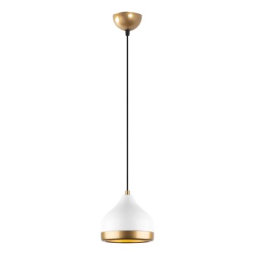 Lámpara colgante YILDO 1xE27/40W/230V blanco/dorado