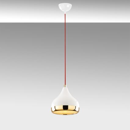 Lámpara colgante YILDO 1xE27/40W/230V blanco/dorado/rojo