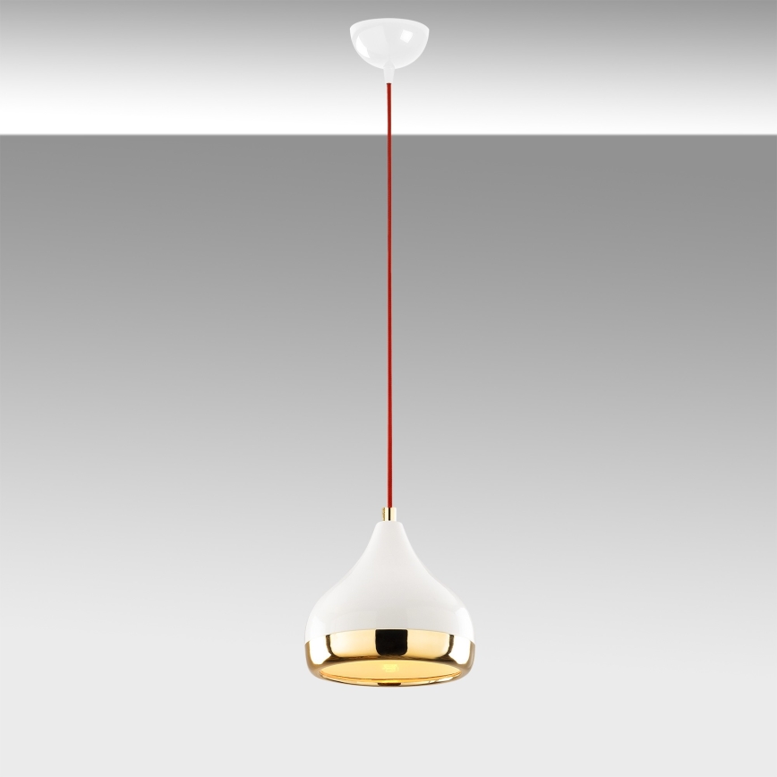 Lámpara colgante YILDO 1xE27/40W/230V blanco/dorado/rojo