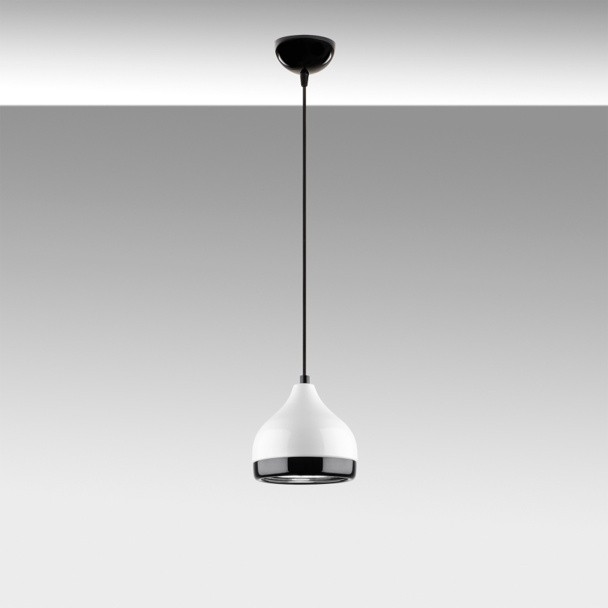 Lámpara colgante YILDO 1xE27/40W/230V blanco/negro