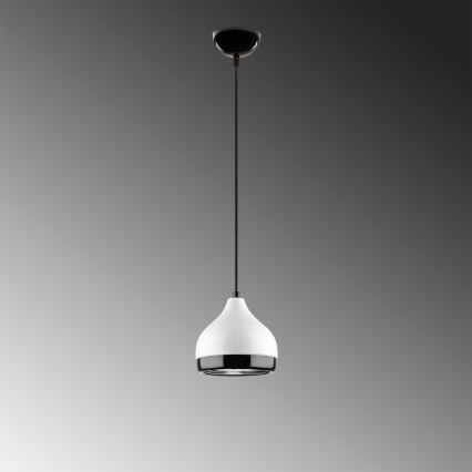 Lámpara colgante YILDO 1xE27/40W/230V blanco/negro