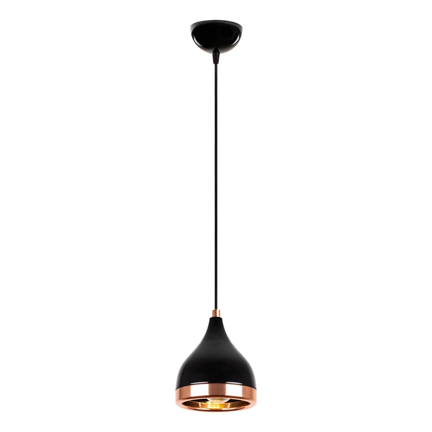 Lámpara colgante YILDO 1xE27/40W/230V negra/cobre