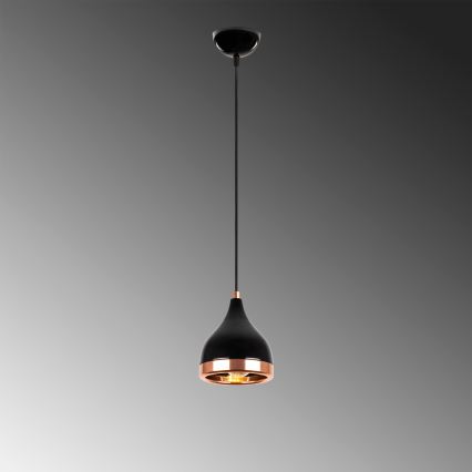 Lámpara colgante YILDO 1xE27/40W/230V negra/cobre