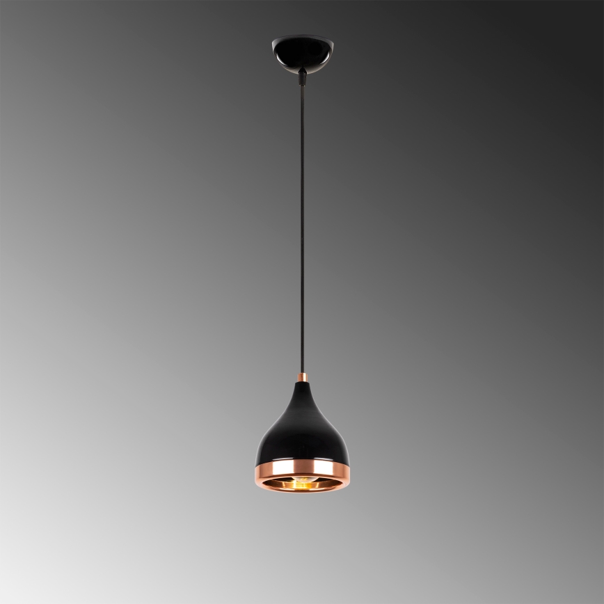 Lámpara colgante YILDO 1xE27/40W/230V negra/cobre