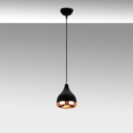 Lámpara colgante YILDO 1xE27/40W/230V negra/cobre