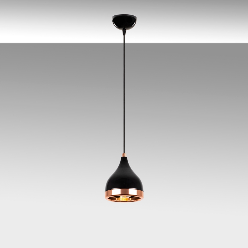 Lámpara colgante YILDO 1xE27/40W/230V negra/cobre
