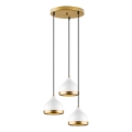 Lámpara colgante YILDO 3xE27/40W/230V blanca/dorada