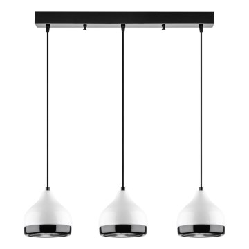 Lámpara colgante YILDO 3xE27/40W/230V blanca/negra